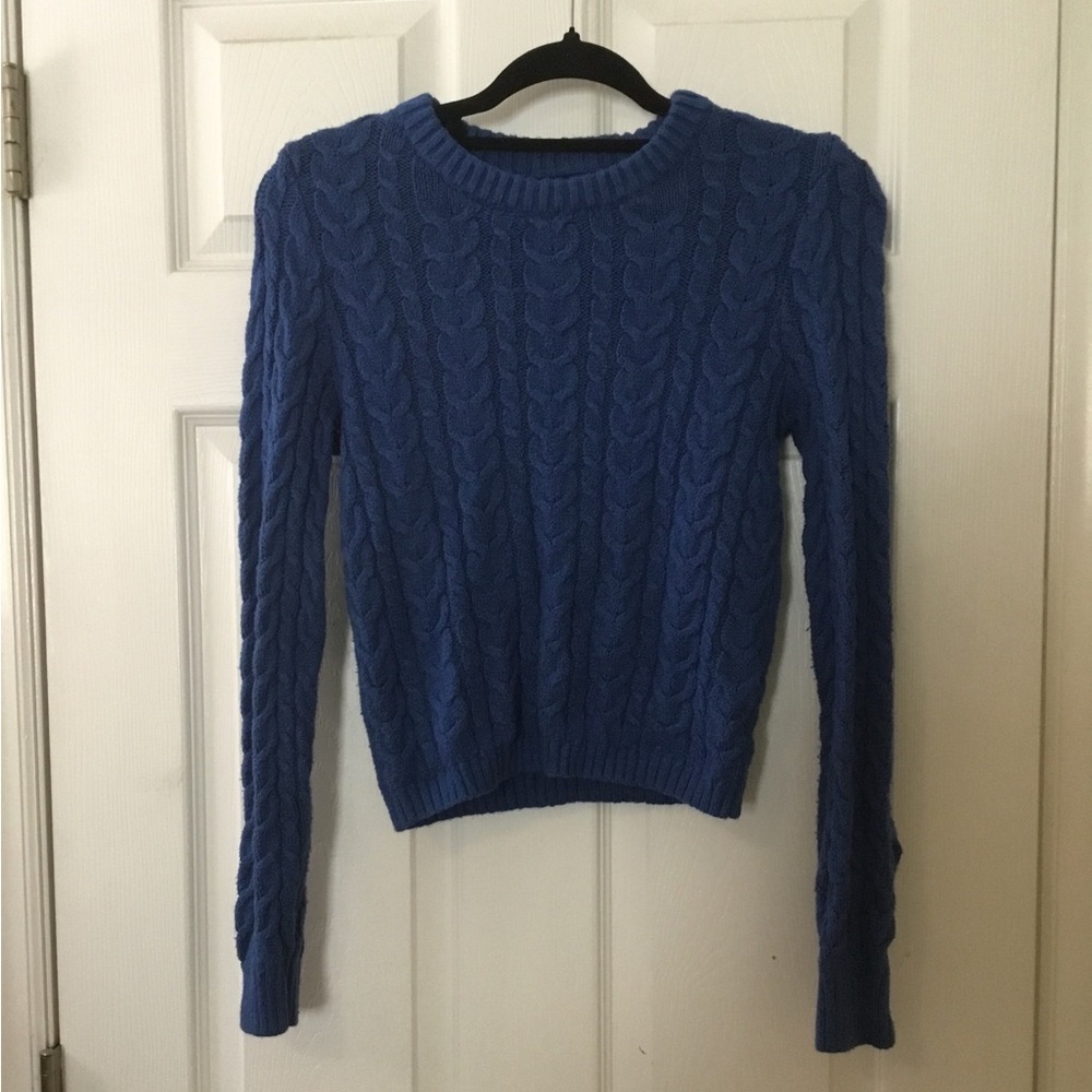 American Eagle Royal Blue Cable Knit Womens Sweater